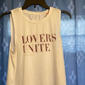 Spiritual gangster burn out sleeveless T-shirt lovers unite good used small